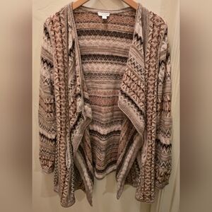 J. Jill Multicolor Patterned Cardigan With Pockets Medium